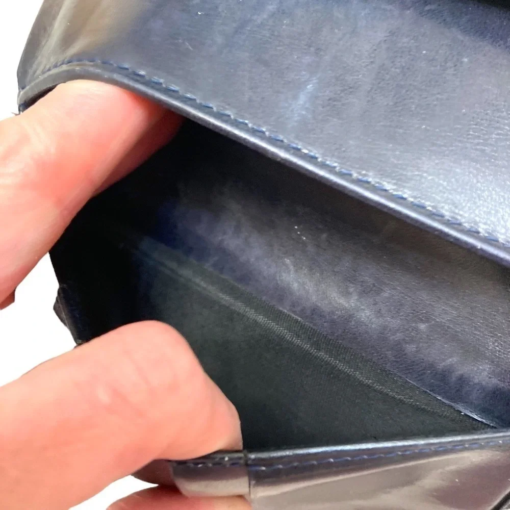 Loewe black blue leather wallet unisex